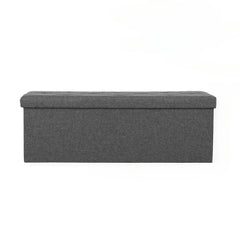 Storage Ottoman Bench 43Inches in Large Capacity Hidden Chest Organizer Box,Comfortable Grey Fabric FootRest Stool Ottoman Bench