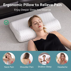 Hcore 1 PC Ergonom Memory Foam Pillow for Neck Pain Relief, Adjustable Contour Cervical Pillow for Side Sleepers