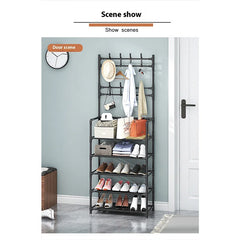 5 tier simple coat rack, multi-functional coat rack, strong and stable material, household dust storage shoe racks