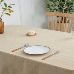 Elegant Linen Rectangle Table Cloth - Washable French Tablecloth for Kitchen Dining Tables, Parties & Special Occasions