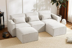 Shaped Modular Couch with Reversible Chaise,Luxury Modular Sectional Sofa for Living Room, Apartment