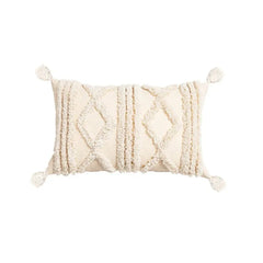 45x 45cm/30x50cm Beige White Tassels Decorative Cushion Cover Sofa Pillow Case Cover Handmade Home Decoration for Living Room