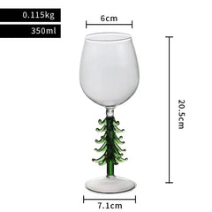 Christmas Wine Glasses Festive Christmas Tree Drinking Goblets Cup Xmas Holiday Wineglass Gift Colored Winter Party Glassware