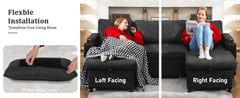 Sofa Bed Sleeper Pull Out 2 in 1 Sectional Couches with Storage,USB,Cup Holder,Pullout Sectional Couches