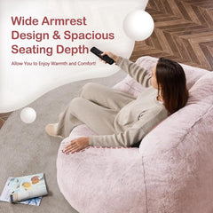 Giant Bean Bag Bag Sofa Chair with Armrests, Bean Bag Couch Stuffed High-Density Foam, Plush Lazy Sofa Comfy