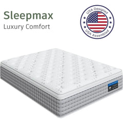 King Size Mattress 14 Inch- Gel Memory Foam with Individual Pocket Springs for Motion Isolation - Hybrid Bed Mattress