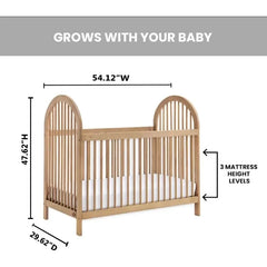 Everlee 3-in-1 Island Crib, Honey Wood US(Origin)