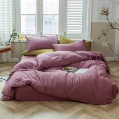 Duvet Pale Mauve Solid Color Bedding Set Jersey Knit Cotton Comforter Hotel Quality Solid Purple Comforter