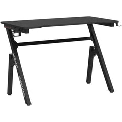 Gaming Desk Computer Desk 47 Inch Home Office Desk Extra Large Modern Ergonomic Black PC Table Gamer Workstation with Cup