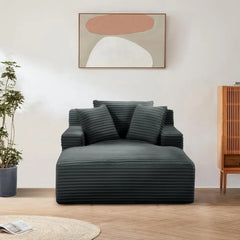 Oversized Chaise Lounge Chair Indoor, Upholstered Modern Sofa Couch with Throw Pillows and Armrests,Comfy Sleeper Chair