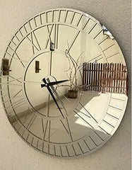 Mirror Wall Clock Real Silver Mirror Wall Clock,Modern Clocks for Wall, Big Clock Silent Non Ticking,Home Decor