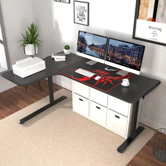 L Shaped Gaming Desk, 60 Inch L60 Home Office Corner PC Computer Gamer Table,Easy to Assemble, Left, Black