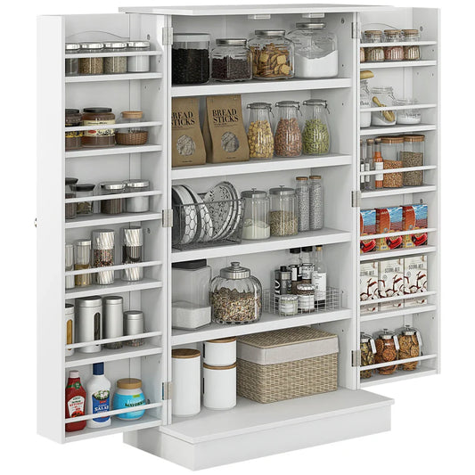 HOMCOM Kitchen Pantry Storage Cabinet W/ 5-tier Shelving 12 Spice Racks