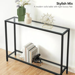 Console Table Tempered Glass Sofa Table Entryway Table 39.4” x 8.7” x 31.5” United States