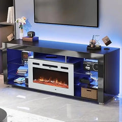 Electric Fireplace TV Stand for TV up to 75 Inches Entertainment Center with 1400W Fireplace