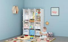 Dresser, Kids Closet Organizers, Portable Kids Wardrobe for Closet, Bedroom, Nursery, Cubby, Cabinet, Clothes, Dress, Baby