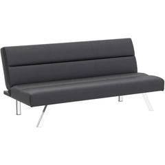 Futon Sofa Bed Faux Leather Futon Couch Modern Convertible Folding Sofa Bed Couch with Chrome Legs Reclining