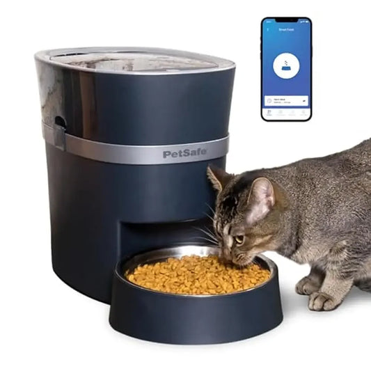 Automatic Smart Pet Feeder Cats and Dogs App Controlled with Alexa Apple Android Health Benefits Slow Eating 12 Daily Meals 1/8