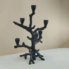 Candlestick Retro Style Tree Fork Design Candle Holder Desktop Villa Fireplace Dining Table Art Candle Holder Candle Holder