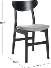 Home Lucca Retro Black Dining Chair, Wood, Set of 2