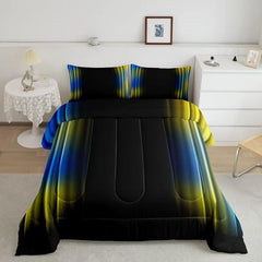 Comforter Set Kids Teens Dark Blue and Black Striped Bedding Bed Set Decor Modern Fashion Comforter Inner Fill Bedroom