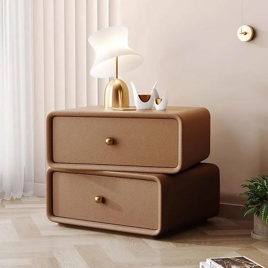 Bedside Table.360 Degree Rotation, Night Stand with 2 Drawer, Nightstands, Bedside Table End Table for Bedroom Living Room