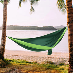 270 * 140cm Lightweight And Portable Outdoor Hammock For Travel, With A Load-Bearing Capacity Of 300kg (Black Green+Light Green)