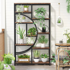 5 Tier Display Cabinet, Bookshelves Shelf Storage Organizer with 9-Open Storage Shelf for Living Room, Bedroom. Display Cabinet