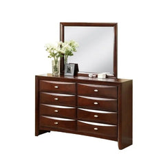 Antique Bedroom Furniture 5 PCS Bedroom Set Include Queen Bed Frame 1 Nightstand Dresser and Mirror 1 Chest Cabinet Furniture