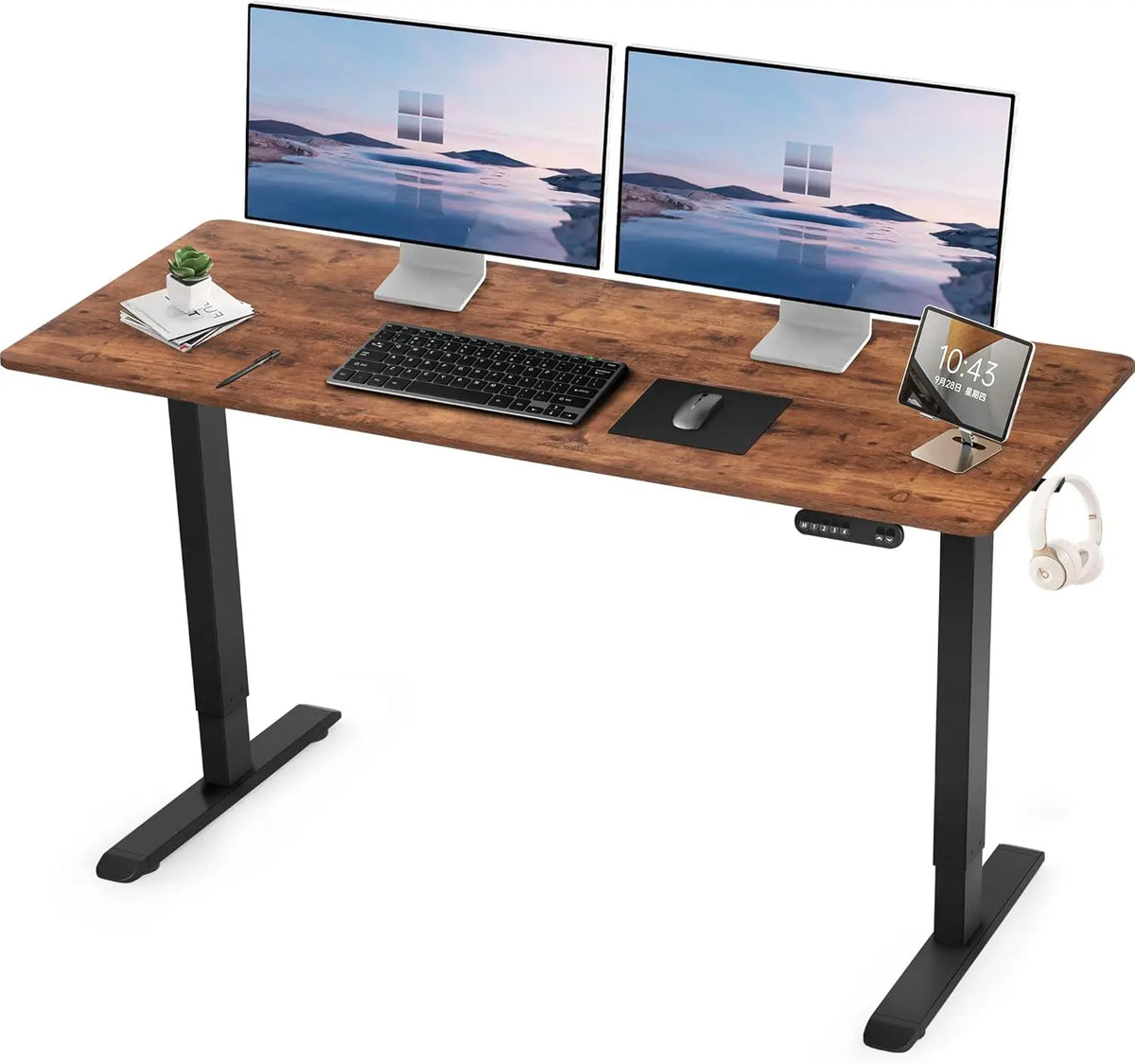 72 x 30 Inches Electric Standing Desk, Adjustable Height Stand Up Desk, Home Standing Workstation Computer Office Desk with