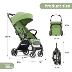 High View Portable Baby Stroller Compact Lightweight Travel Stroller for Babies & Toddlers With 360°Swivel Seat