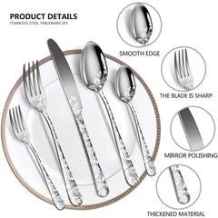 Silverware Set, 20 Piece Stainless Steel Flatware Set, Silverware Set for 4,Mirror Polished Cutlery Set, Tableware Set Includes