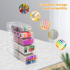 Acrylic Organizer with Drawers 5/6 Drawers Desk Storage Holder Clear Makeup Organizer Used To Store Cosmetics Stationery Jewelry