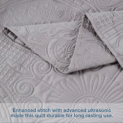 Bedding Set- Embossed, Bedspreads-Lightweight All Season Soft Microfiber Bedspread, Bed Coverlet for All Seasons