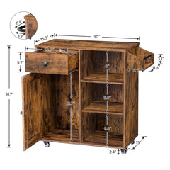 Kitchen Island Storage Cabinet with Drawer Kitchen Cart with Spice and Towel Rack Saving Space, Easy Assembly,