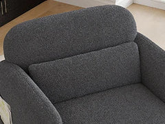 Accent Chair, Oversized Sherpa Lamb Fabric Armchair Big Comfy Upholstered Armed Chair Single Sofa Chair with Waist Pillow