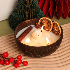 Christmas Melt Snowman Coconut Scented Candle Aromatic Candle Ornaments Soy Wax Fragrance Candle for Festival Table Decoration