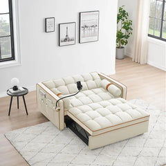 55 Inch Sofa Bed,Pull-Out Sofas, 3-in-1 Comfortable Convertible Futon Sofas, Velvet Double Lounge Sleeper, Sofa Sleeper