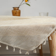 Elegant Linen Rectangle Table Cloth - Washable French Tablecloth for Kitchen Dining Tables, Parties & Special Occasions