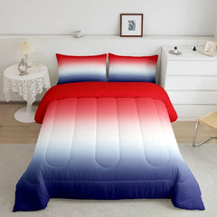 Comforter Set Kids Teens Dark Blue and Black Striped Bedding Bed Set Decor Modern Fashion Comforter Inner Fill Bedroom