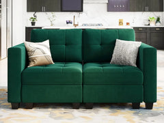 Sectional Modular Sofa with Storage Seats, Velvet Couch for Living Room, Apartment,Small Space