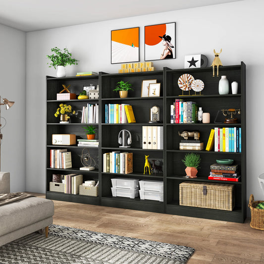 Tribesigns 72-inch Tall Bookcase, 6-Tier Black Library Bookshelf with Storage Shelves, Open Bookcases Display Shelving Unit