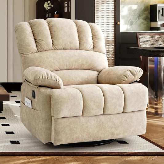 Oversized Swivel Rocker Recliner Chair, Glider Rocker Recliner, Lazy Recliner Chair with High Back, for Living Room (Dark Gray)