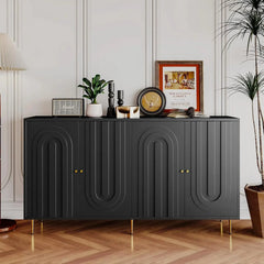 60" Modern Sideboard Buffet Accent Cabinet, Green Entryway Table with Storage Wood Credenzas for Living Room Home Bar