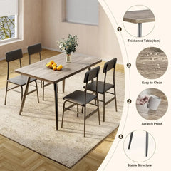 Kitchen Dining Table with 4 Chairs for Small Space Dinning Tables and Chairs Apartment Chair Dining Room Set Furniture Bedroom