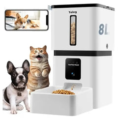 Smart Pet Feeder Camera WiFi 8L 1080P Night Vision 2-Way Audio App Control Dog Cat Food Dispenser Timer