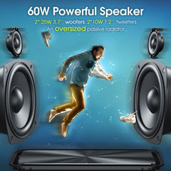 W-KING (100W Peak) 60W Portable Loud Bluetooth Speakers with Subwoofer, Outdoor Speaker Bluetooth Wireless Waterproof Speaker