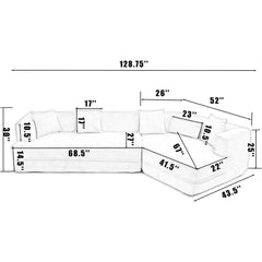 Sectional Sofa, Modern Sectional Couch for Living Room, L Shaped Couch High-Density Foam, Free Combination,Couch Corner Sofa