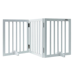 VEVOR Free Standing Dog Gate Freestanding Pet Gate 3 Panels Foldable Dog Gate for Narrow Passageways Expandable Dog Barrier