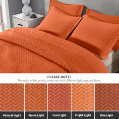 Lightweight Bedspread Ultrasonic  Pattern Light Coverlet for All Season Comforter Bedding Decor - 3 Piece Bed Cover Sets